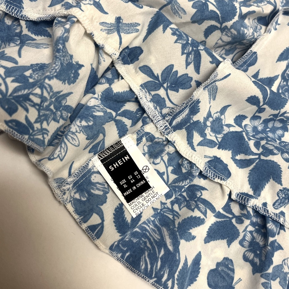 โค๏ธ FREE with any purchase ๐๐ฝ Shein ๐๐ฉต Ruffle Hem Skirt Floral Pattern - Picture 15 of 15
